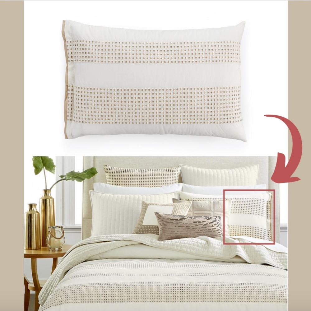 NEW Hotel Collection 100% Cotton Percale Eyelet (1) Standard Sham‎ #237